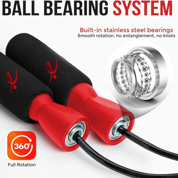 2-PACK Fitness Factor Jump Rope w/ Adjustable Length, Tangle-Free Skipping Rope - Picture 5 of 9